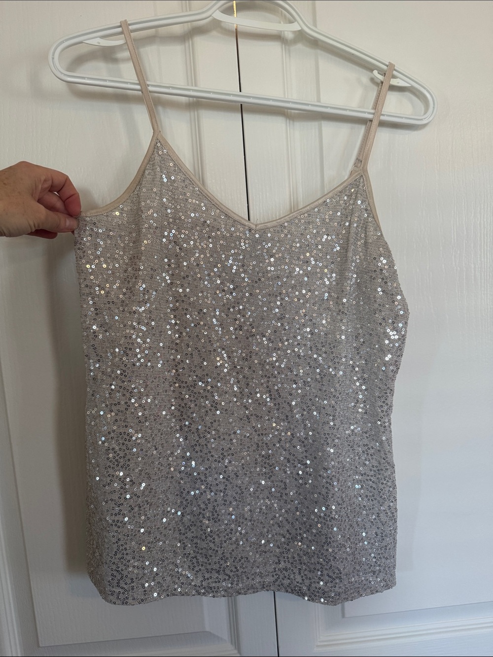 Express Silver Sequin Tank Top